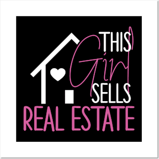 This Girl Sells Real Estate Agent Funny Realtor Gift Idea Real Estate Agent Realtor Posters and Art